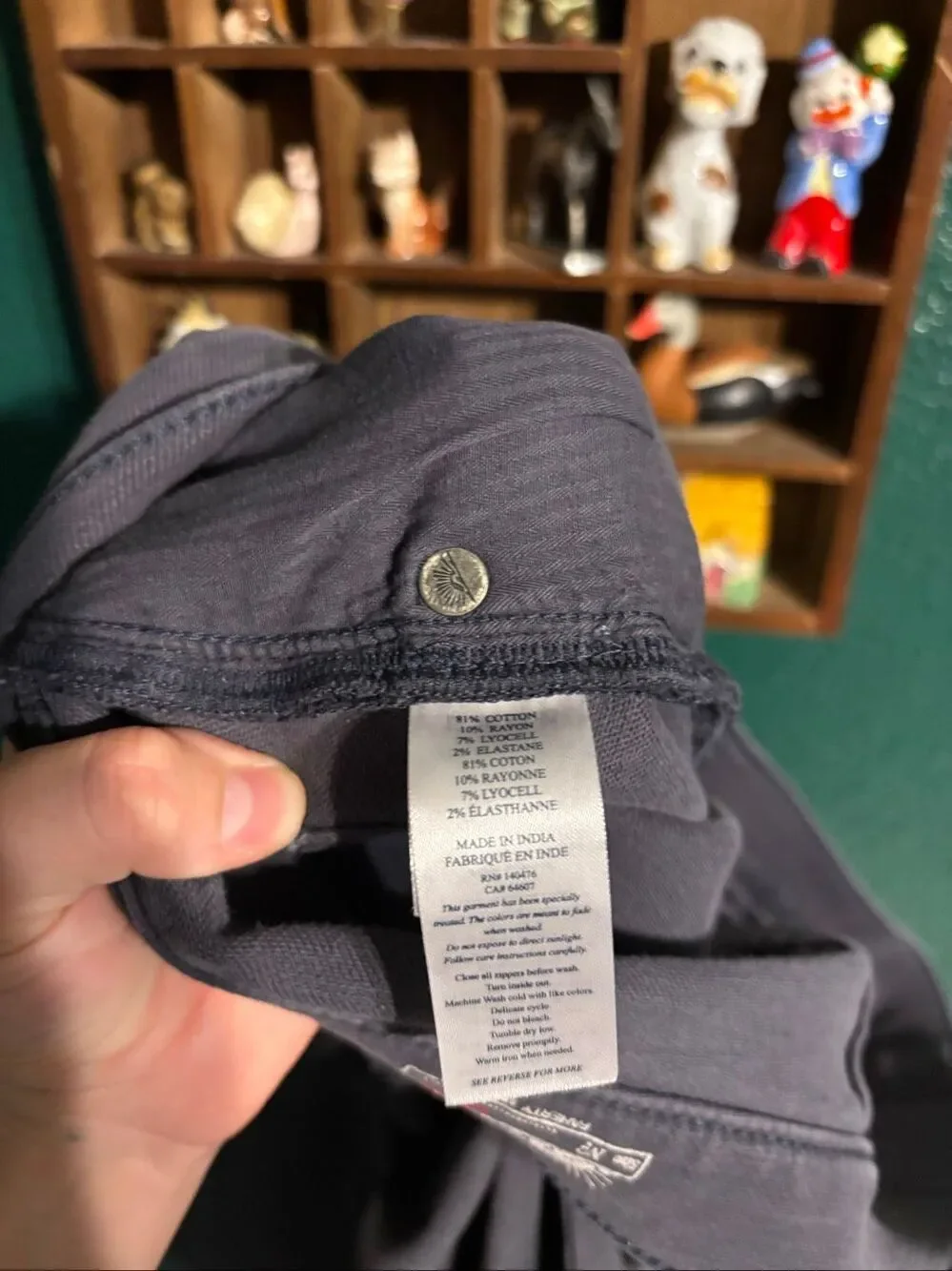 Faherty Mens Pants Size 32x28 Stretch Terry 5 Pocket Golf Cotton Blend Navy Blue